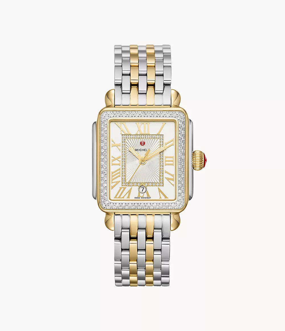 Deco Madison Two-Tone 18K Gold Diamond Dial Watch