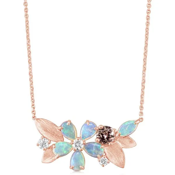Rose Gold Calibrated Light Opal Necklace