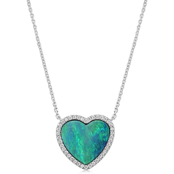 White Gold Opal Doublet Necklace