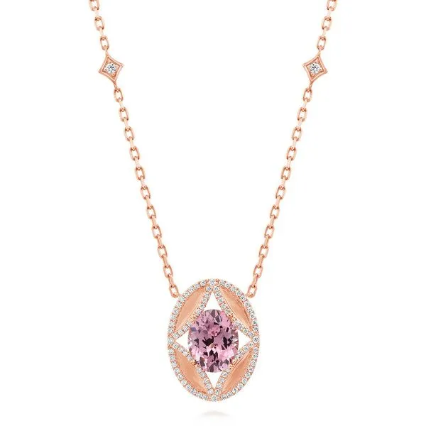 Rose Gold Lotus Garnet Necklace
