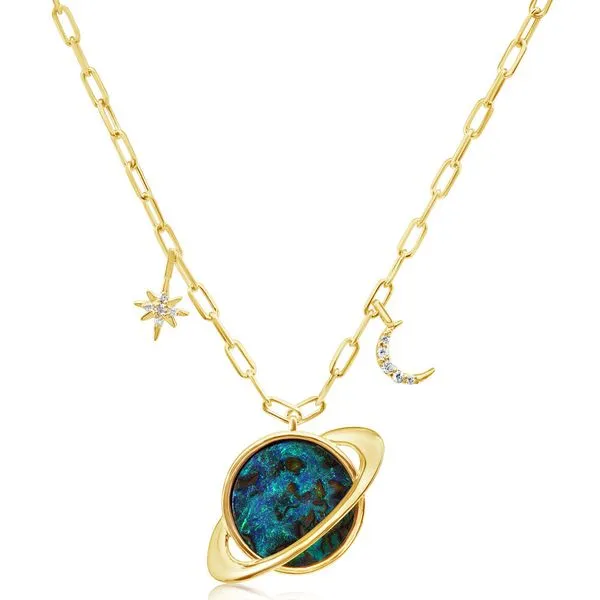 Yellow Gold Boulder Opal Necklace