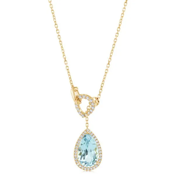 Yellow Gold Aquamarine Necklace