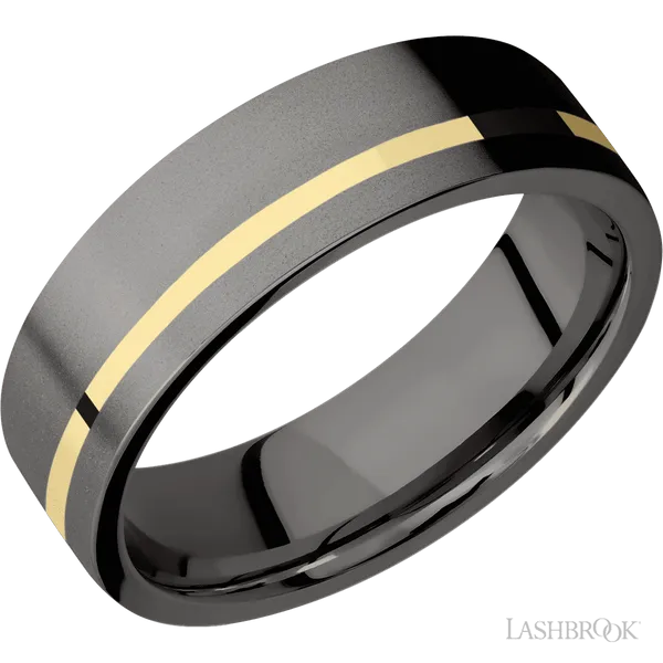 Tantalum Noir with Bead , Bead Finish and 14K Yellow Gold Inlay