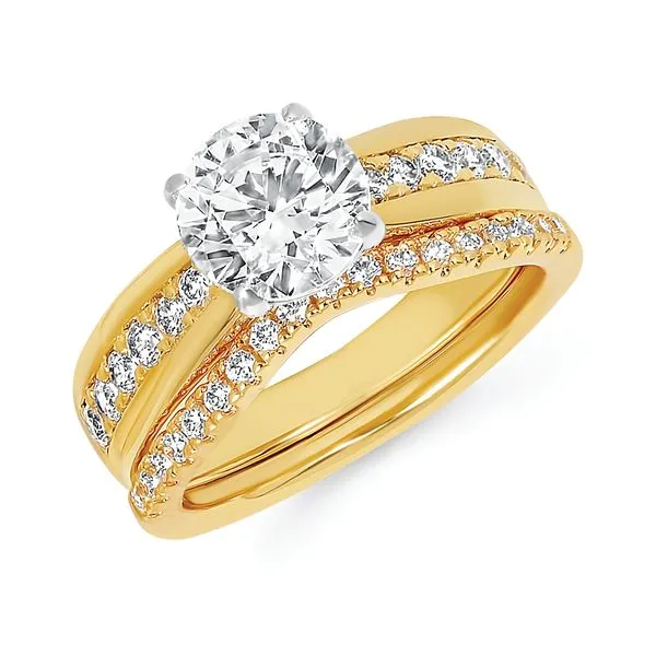 14k Yellow Gold Bridal Set