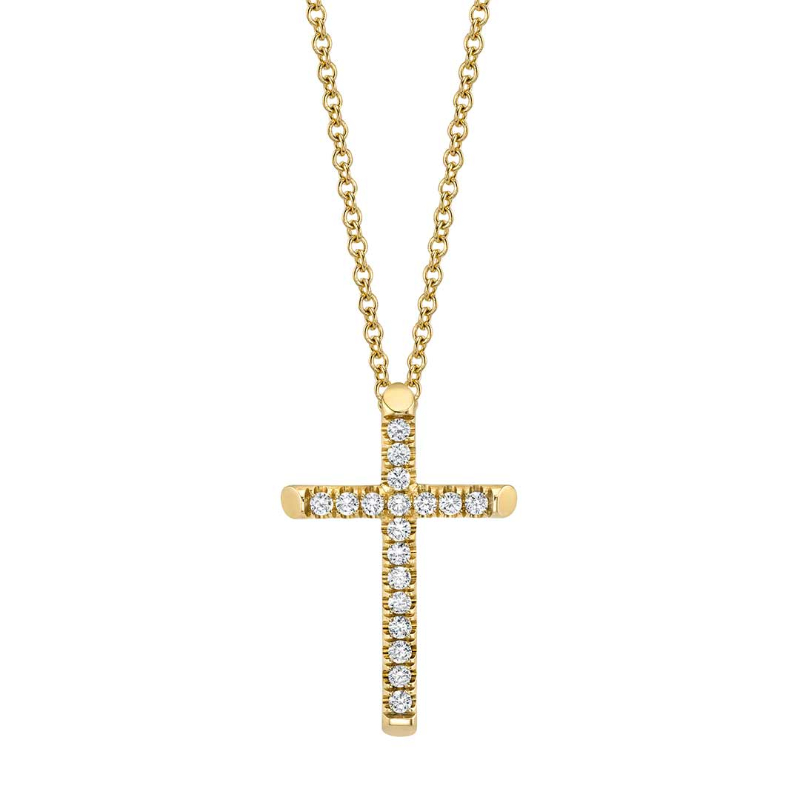 Small Diamond Cross Pendant P139s