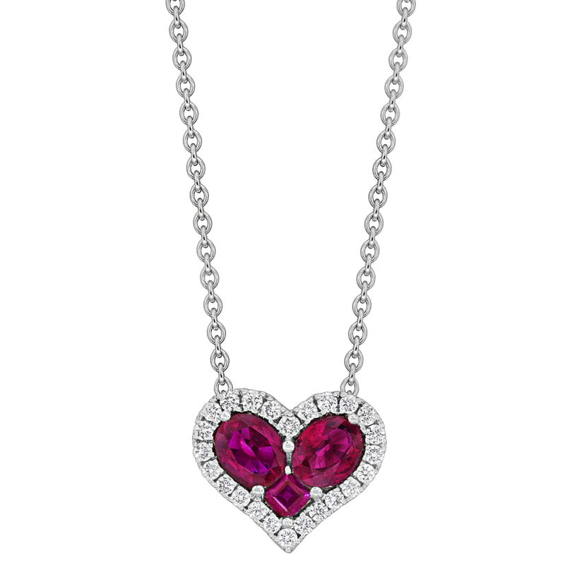 0.12CT DIAMOND 0.78CT RUBY PENDANT