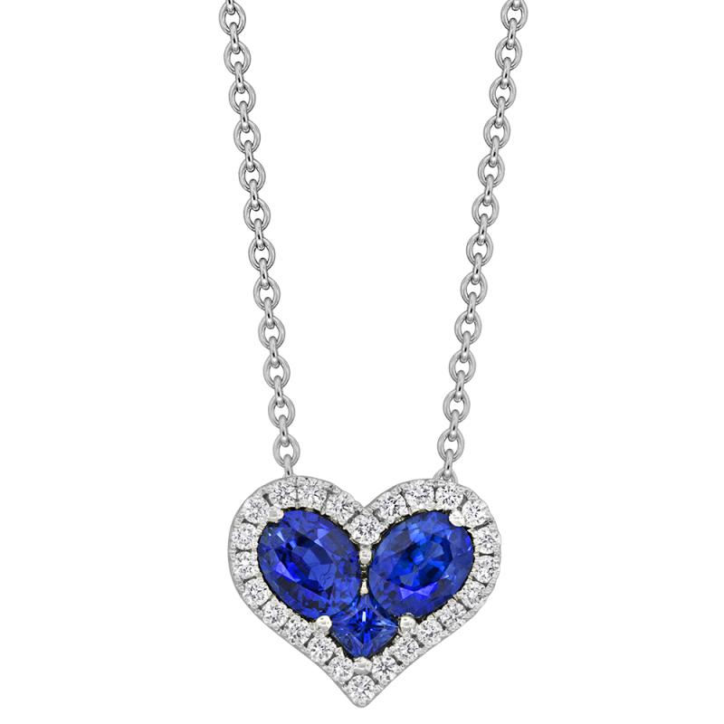 0.12CT DIAMOND 0.78CT SAPPHIRE PENDANT