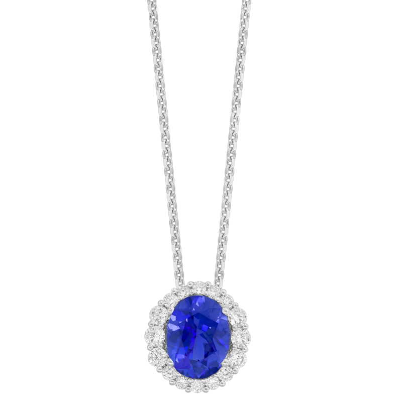 0.41CT DIAMOND 2.00CT TANZANITE PENDANT