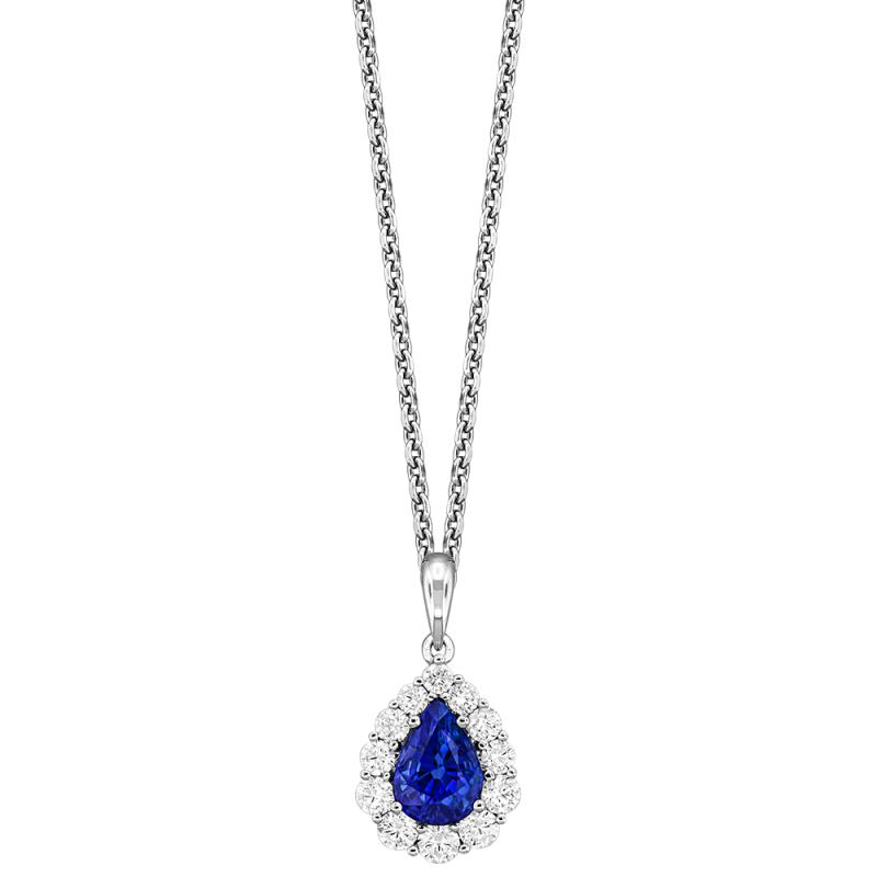 0.39CT DIAMOND 0.90CT SAPPHIRE PENDANT