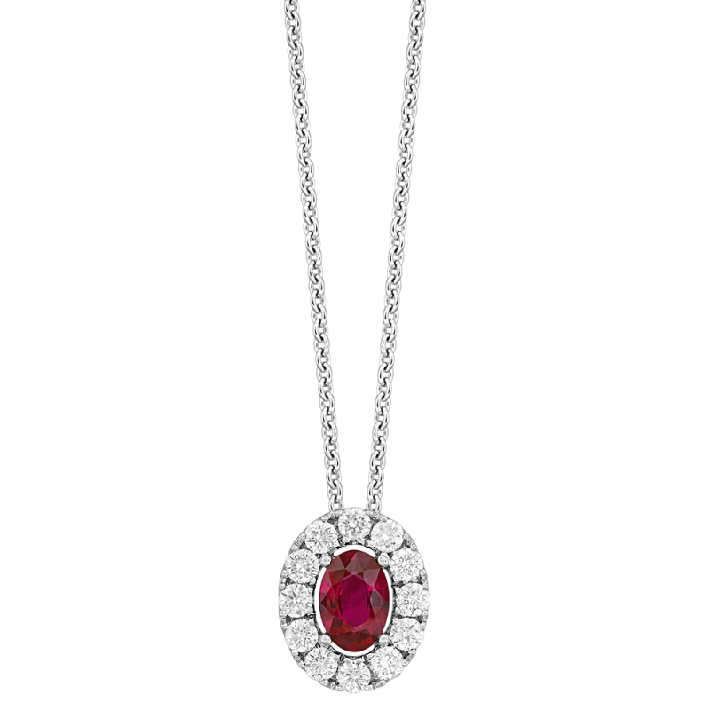 0.30CT DIAMOND 0.55CT RUBY PENDANT