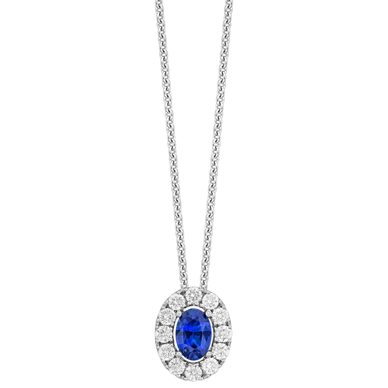 .30CT DIAMOND 0.60CT SAPPHIRE PENDANT