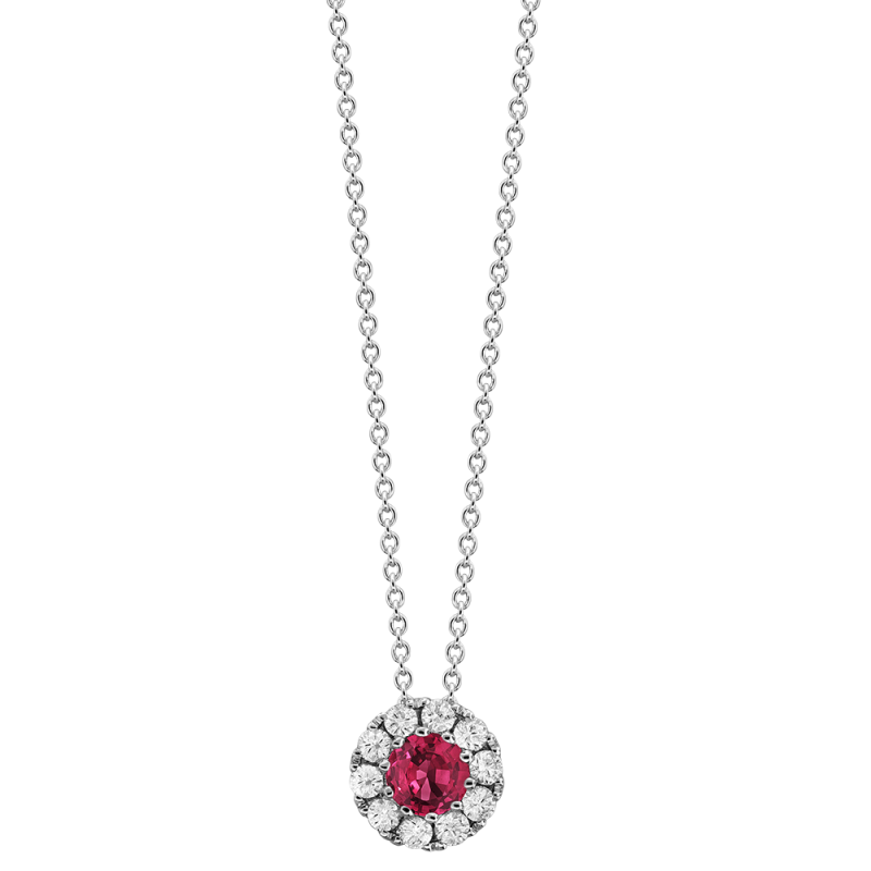 0.25CT DIAMOND 0.45CT RUBY PENDANT