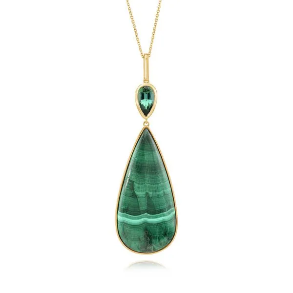 Yellow Gold Malachite Pendant