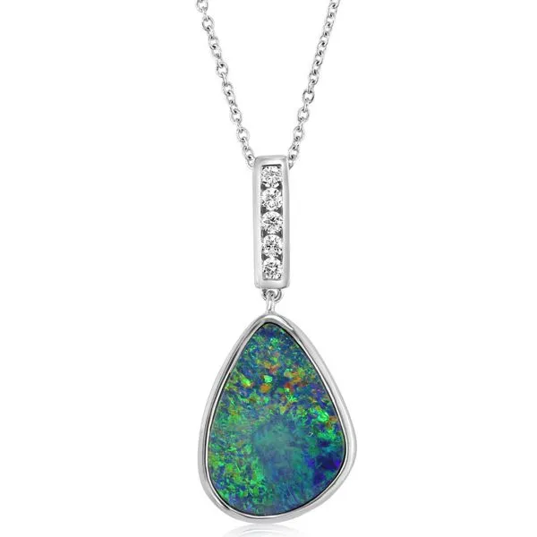 White Gold Opal Doublet Pendant