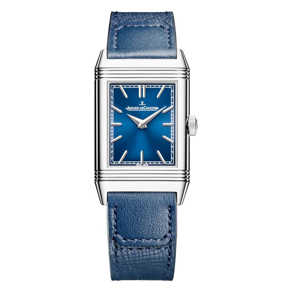 Jaeger-LeCoultre Q716848J Reverso Tribute Monoface Midsize Stainless Steel Blue Dial Watch