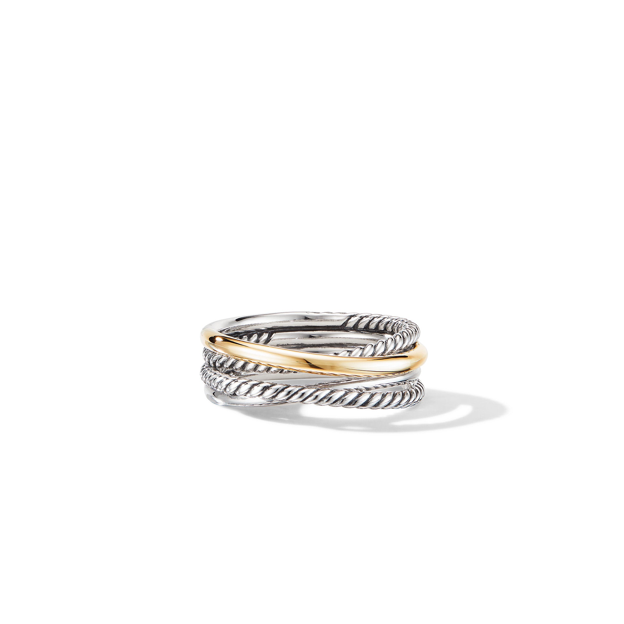 David Yurman Crossover Narrow Ring with 18k Yellow Gold- R07436 S86