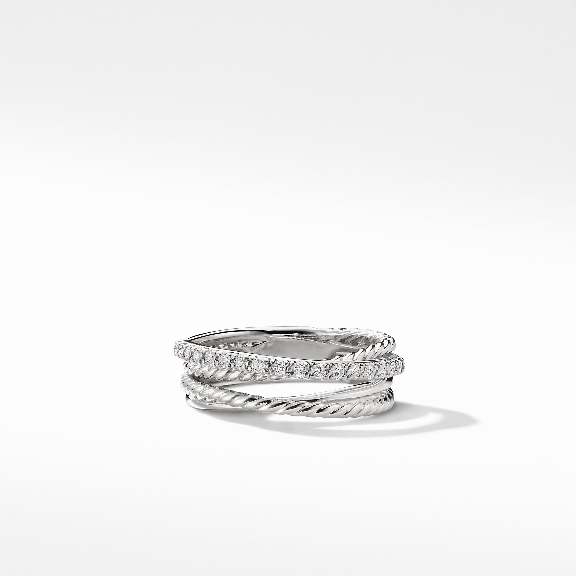 David Yurman Crossover Collection Ring with Diamonds- R07436DSSADI6