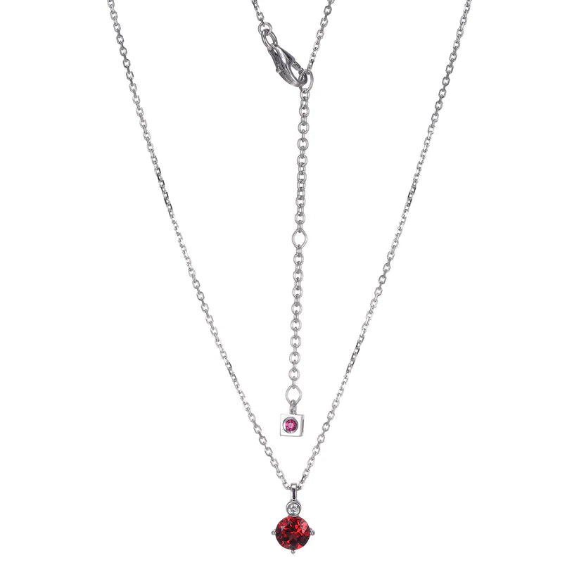 Sterling Silver Garnet & Lab Grown Diamond Pendant