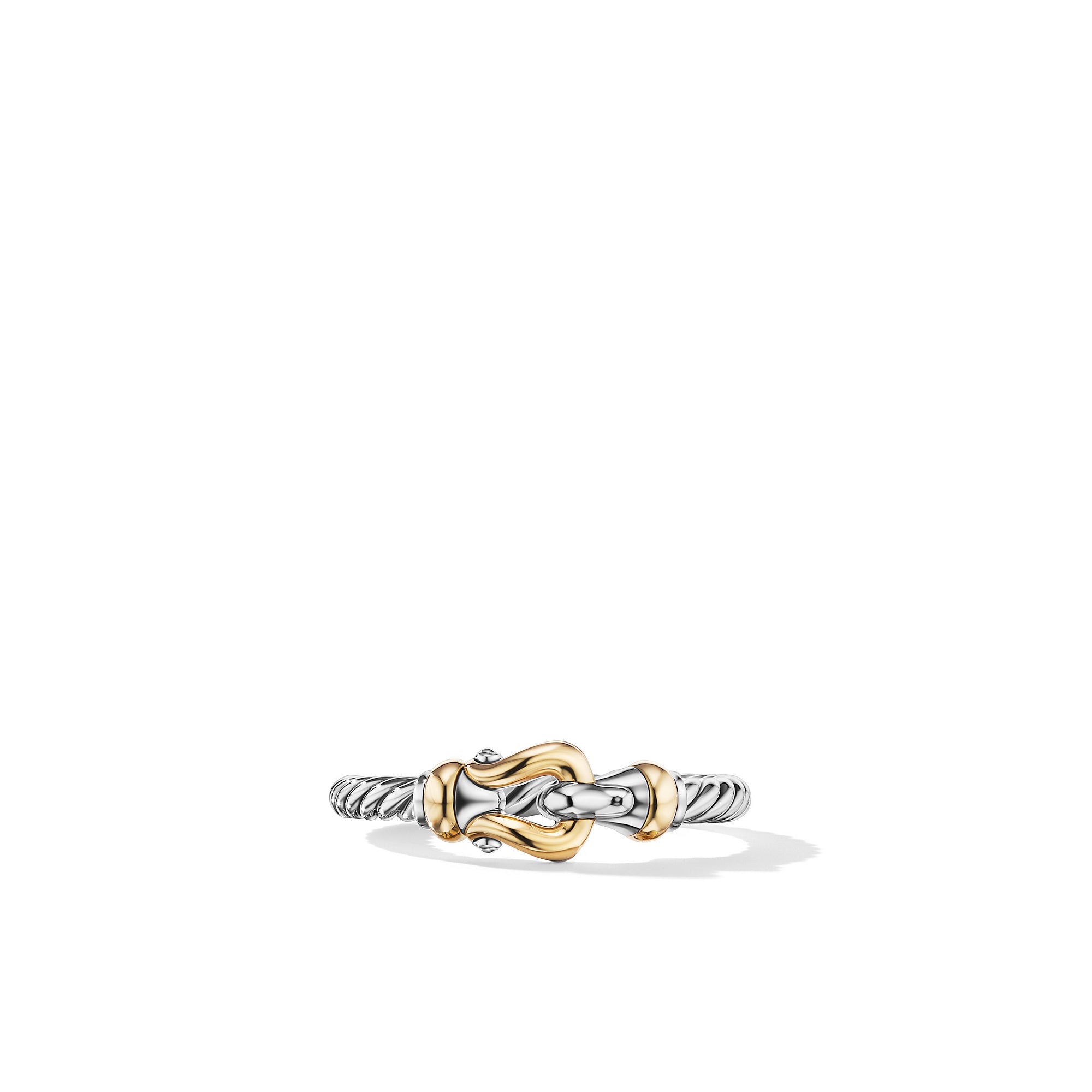 David Yurman Petite Buckle Ring with 18k Yellow Gold- R16517 S87