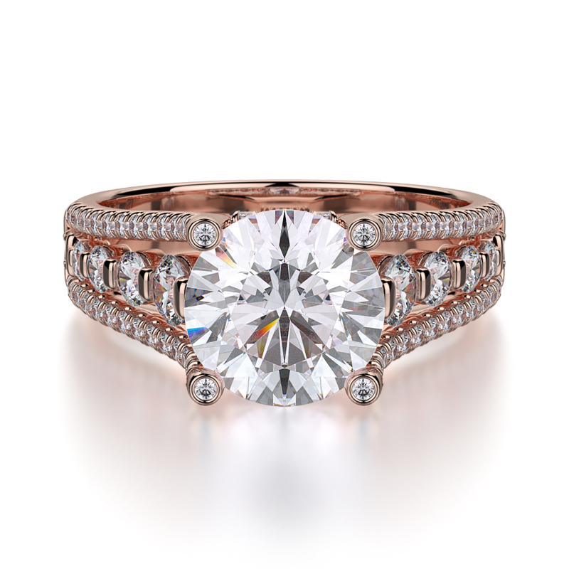 R306S-1.5 Stella Rose Gold Round Engagement Ring 1.25
