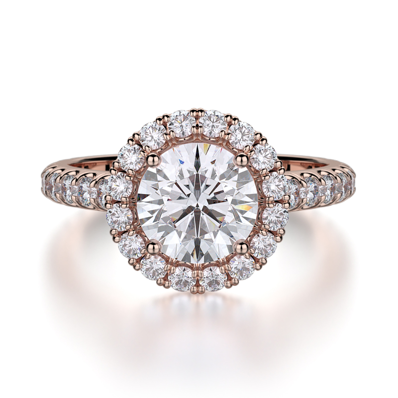 R320-1.5 Europa Rose Gold Round Engagement Ring 1.25