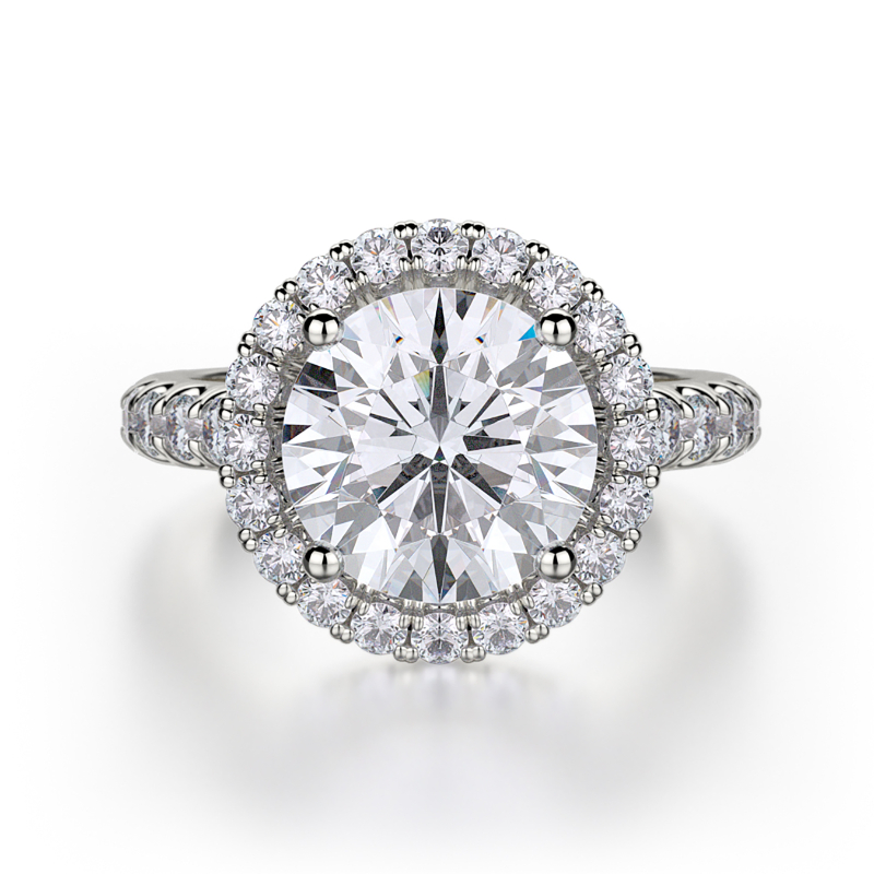 R320L-2 Europa White Gold Round Engagement Ring 1.75