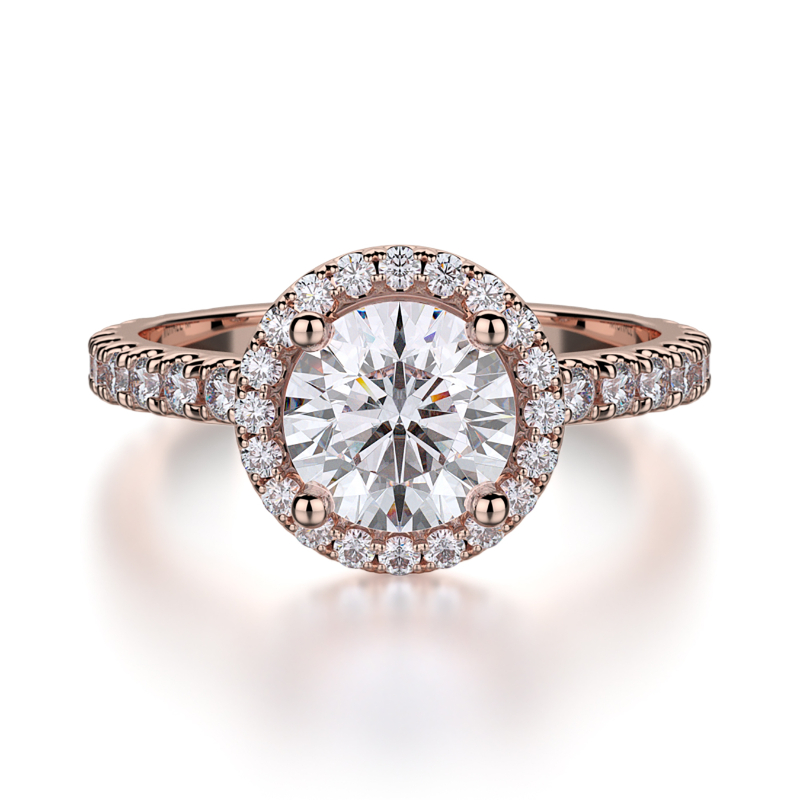 R320S-1 Europa Rose Gold Round Engagement Ring 0.75