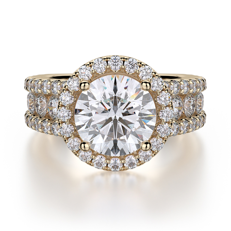 R396-1 Europa Yellow Gold Round Engagement Ring 0.75