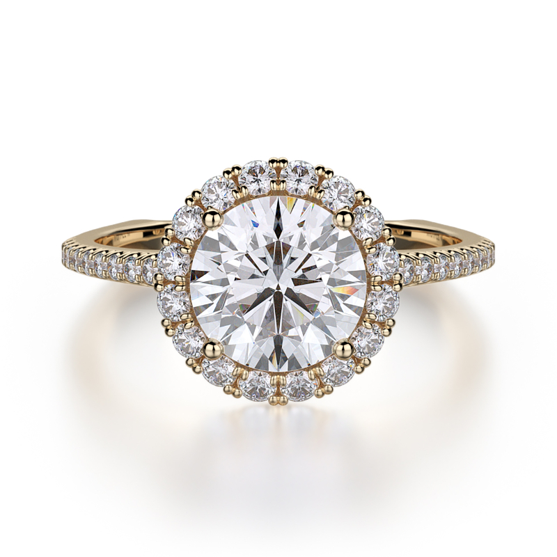 R440S-1 Europa Yellow Gold Round Engagement Ring 0.75