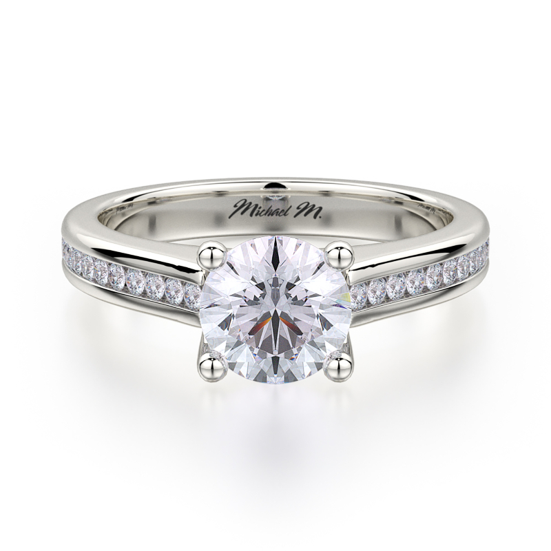 R461S-1 Love White Gold Round Engagement Ring 0.75