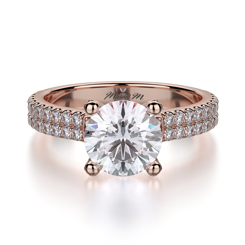 R483-1 Europa Rose Gold Round Engagement Ring 0.75