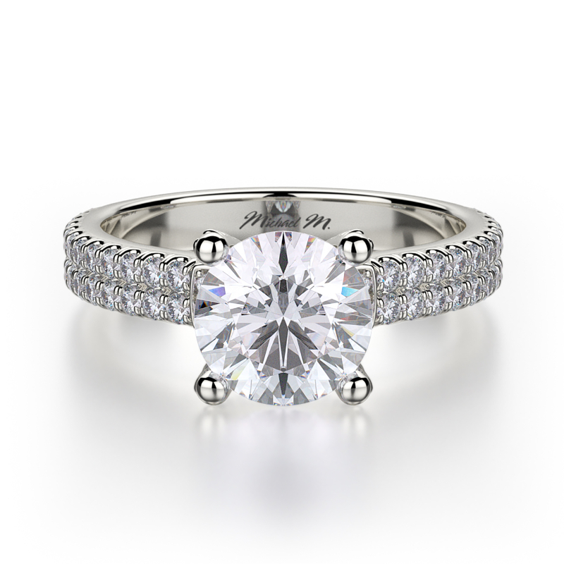 R483-1 Europa White Gold Round Engagement Ring 0.75