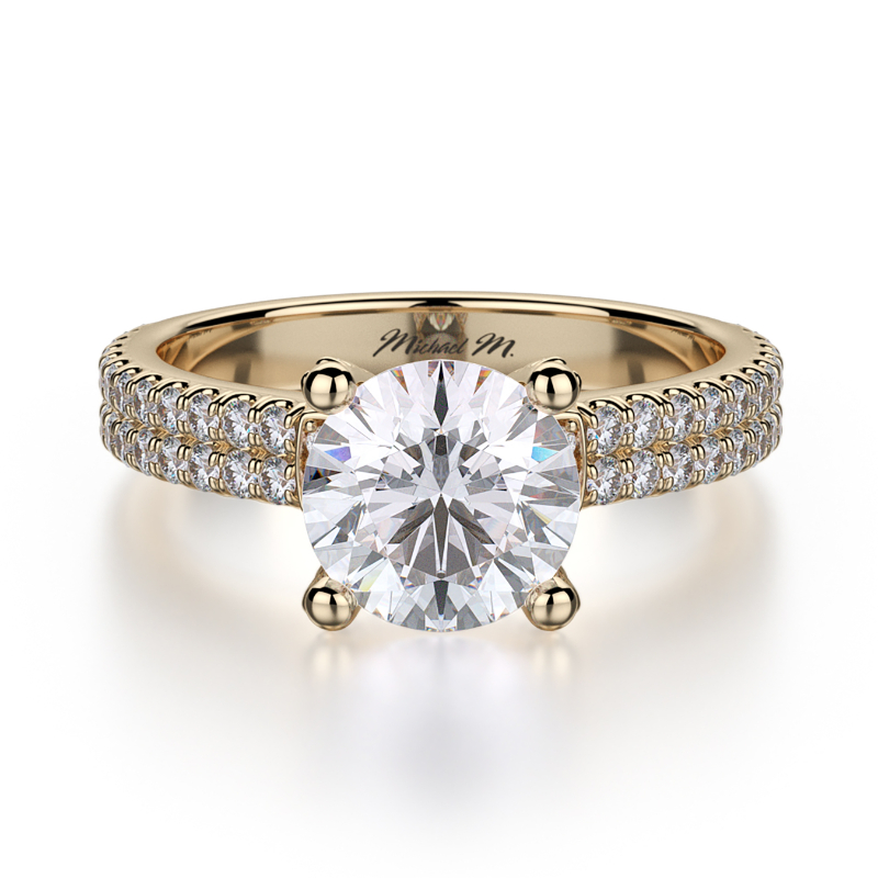 R483-1 Europa Yellow Gold Round Engagement Ring 0.75