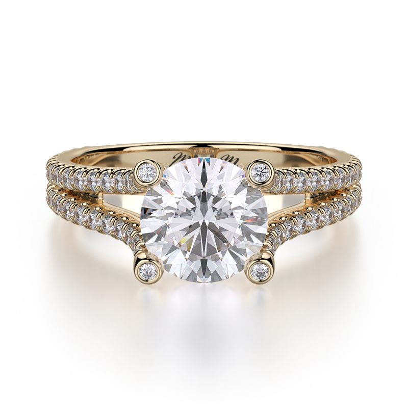 R487-1 Europa Yellow Gold Round Engagement Ring 0.75