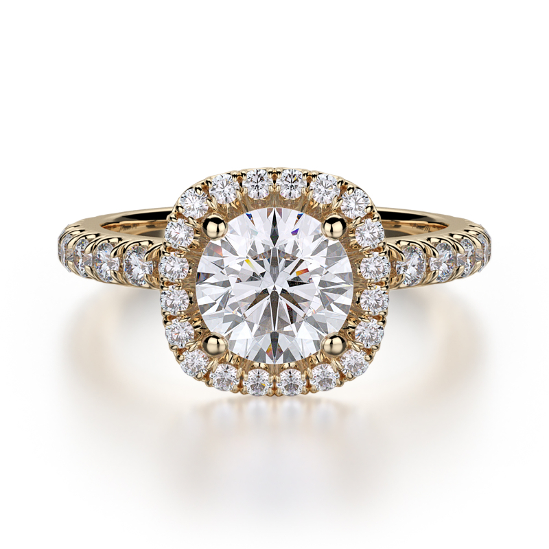 R536-0.75 Europa Yellow Gold Round Engagement Ring 0.55