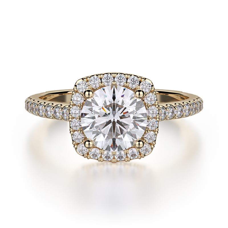 R539S-1 Europa Yellow Gold Round Engagement Ring 0.75