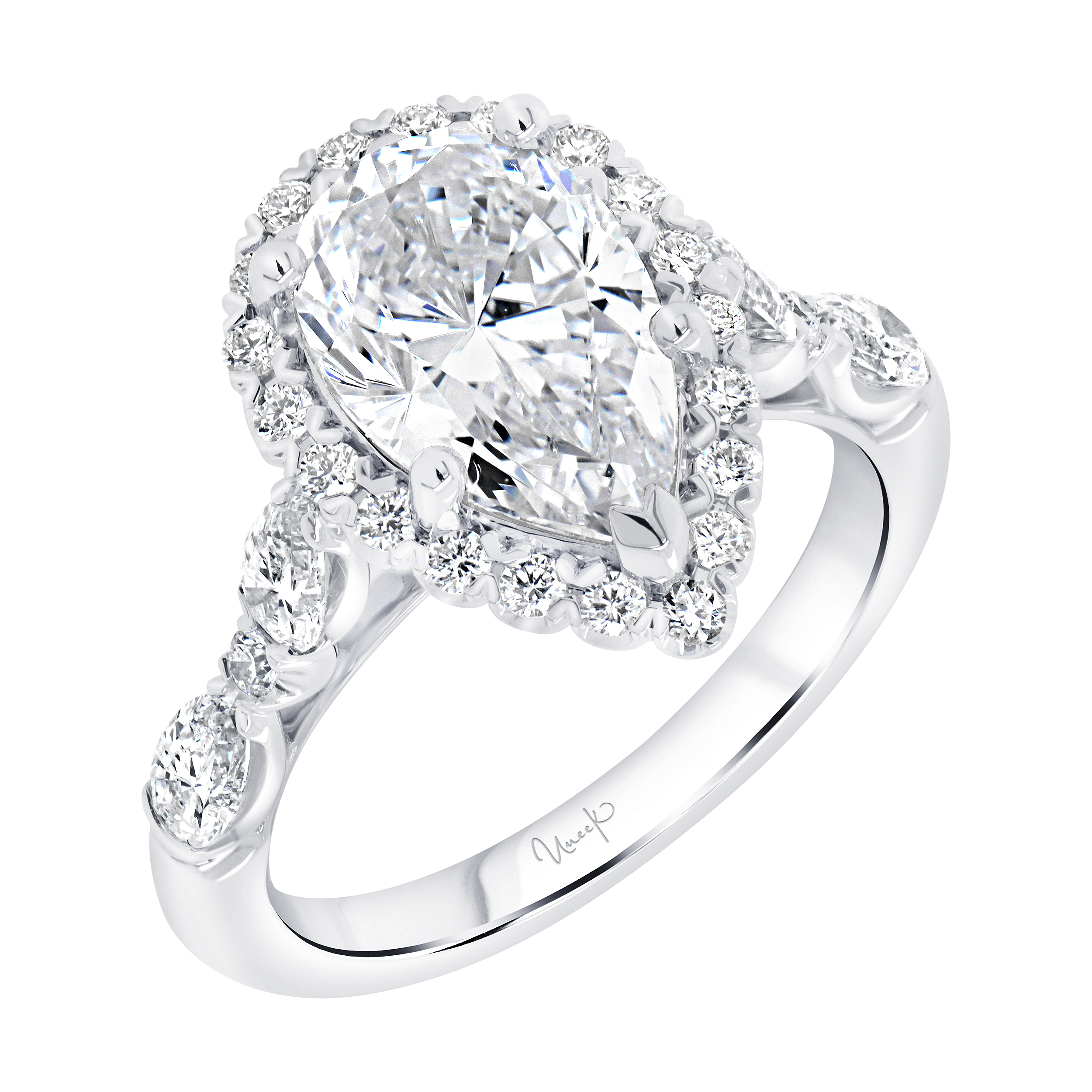 .86ctw Pear Shaped Halo Engagement Ring