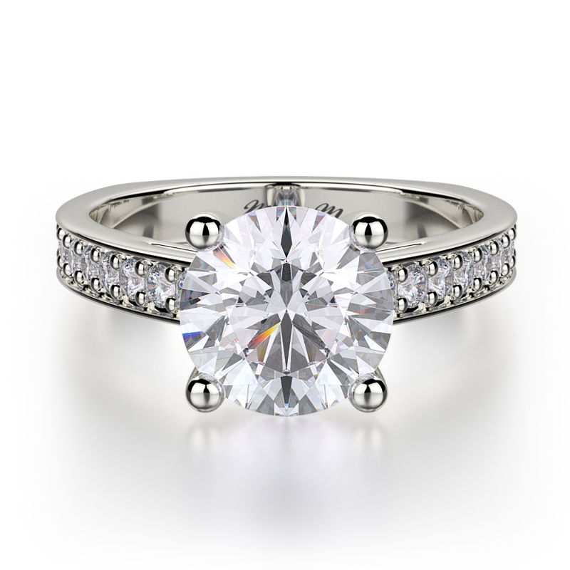 R648-2 Love White Gold Round Engagement Ring 1.5