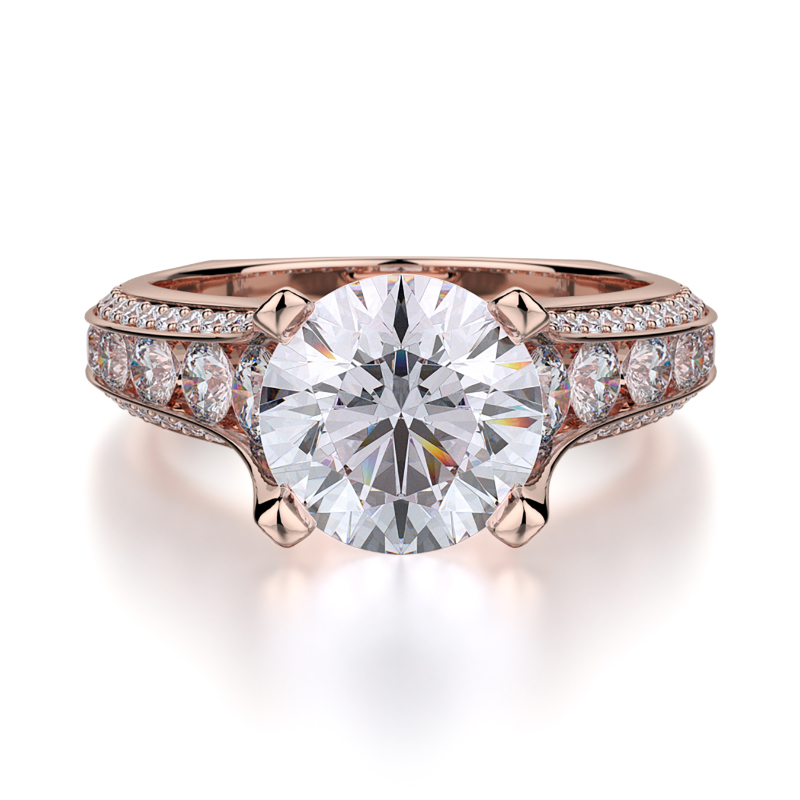 R655-2 Stella Rose Gold Round Engagement Ring 1.75