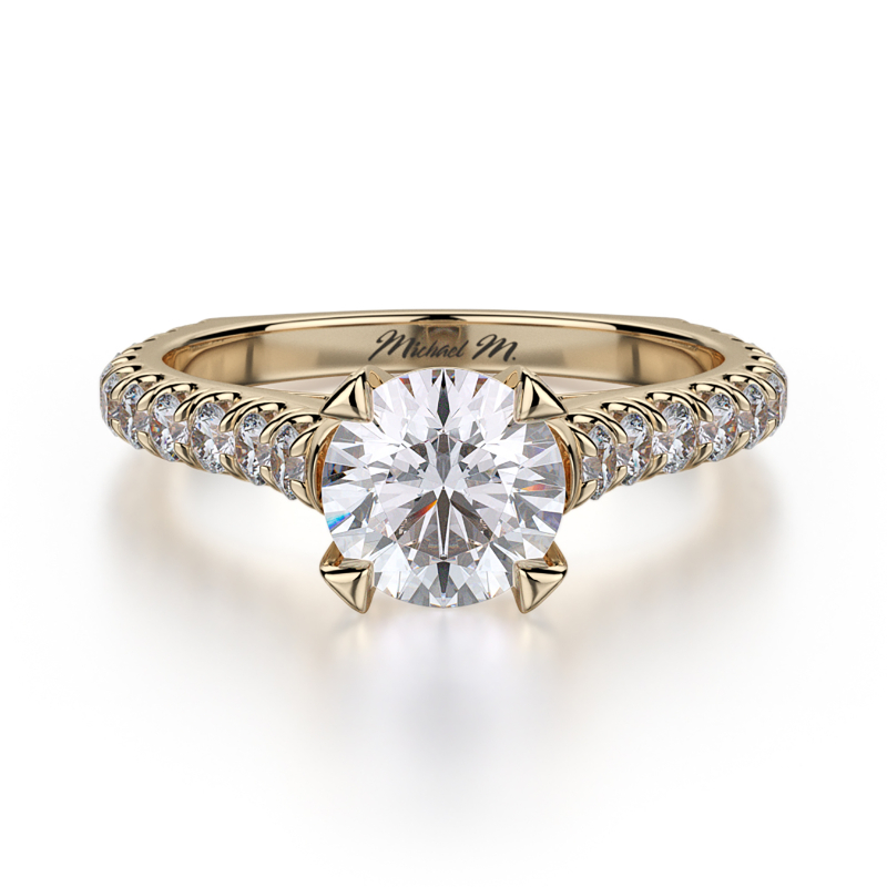 R655S-1 Stella Yellow Gold Round Engagement Ring 0.75