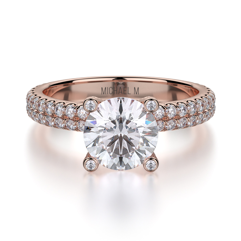 R656-2 Strada Rose Gold Round Engagement Ring 1