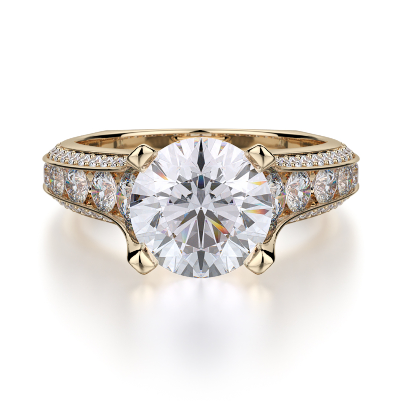 R656-2 Strada Yellow Gold Round Engagement Ring 1