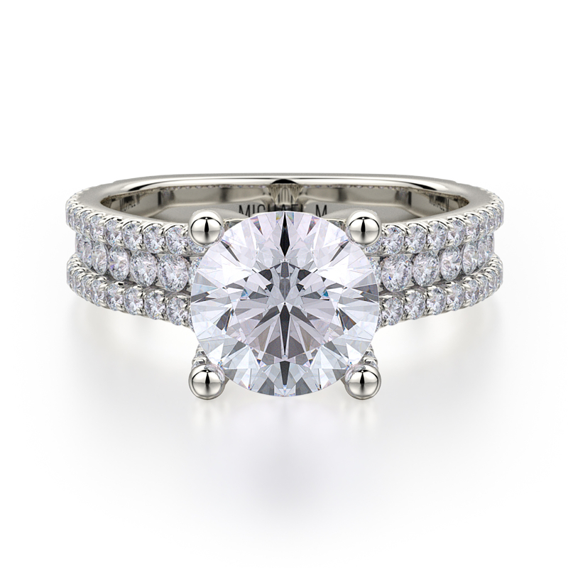 R671-1.5 Strada White Gold Round Engagement Ring 1.25