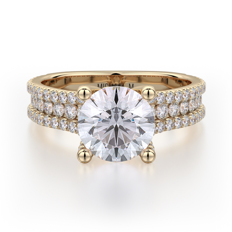 R671-1.5 Strada Yellow Gold Round Engagement Ring 1.25