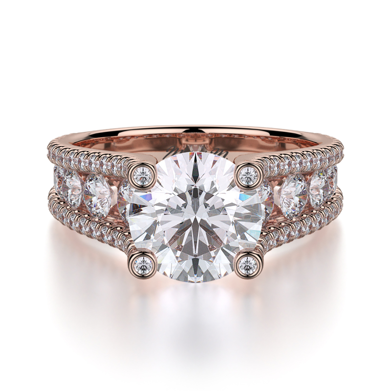 R679-2 Strada Rose Gold Round Engagement Ring 1