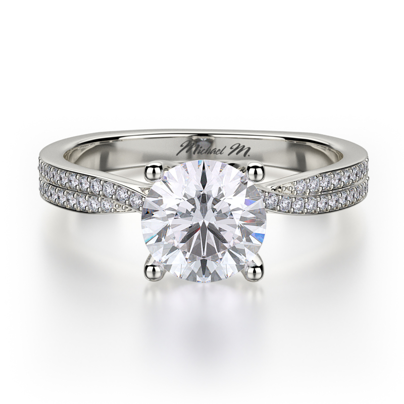 R694-1 Love White Gold Round Engagement Ring 0.75