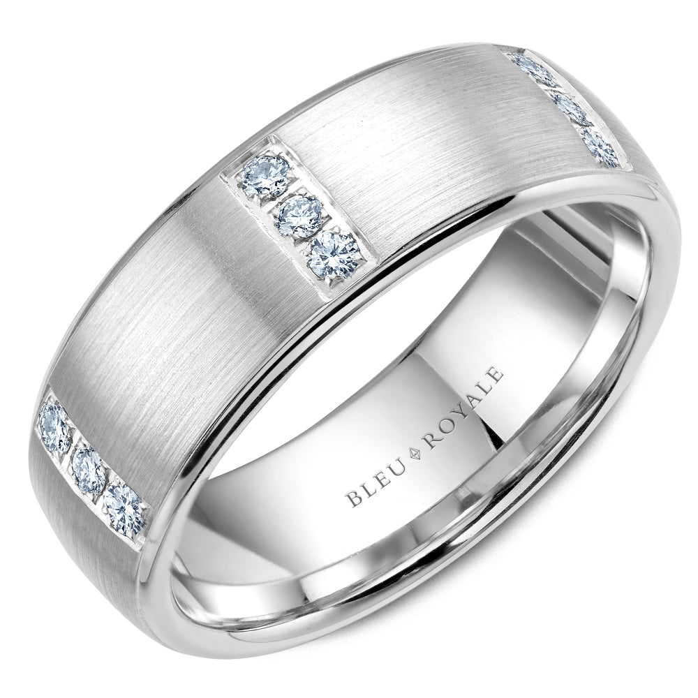 BLEU ROYALE 14K WHITE GOLD & 0.40CT DIAMOND MENS WEDDING BAND