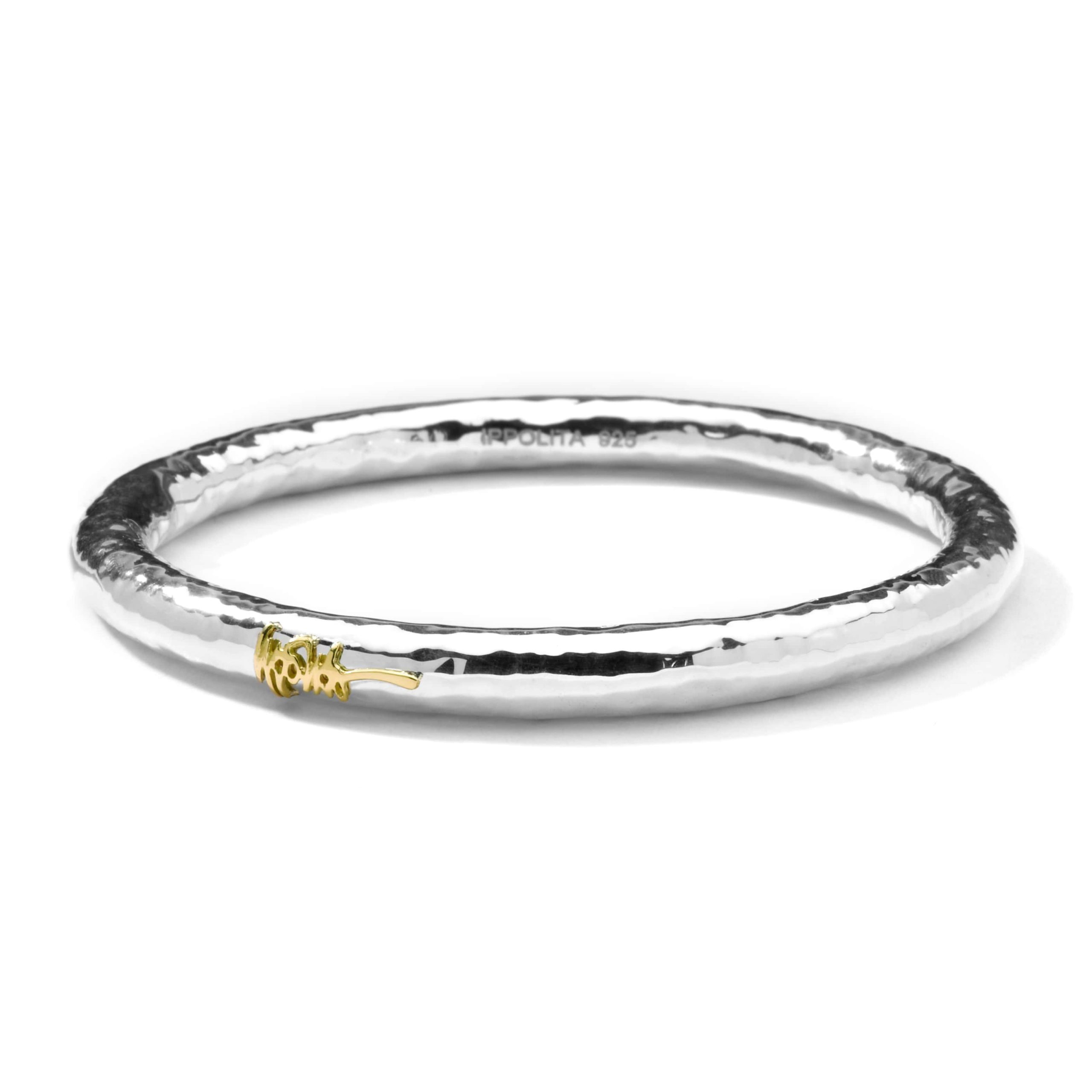 Classico Hammered Signature Bangle Bracelet 925 silver
