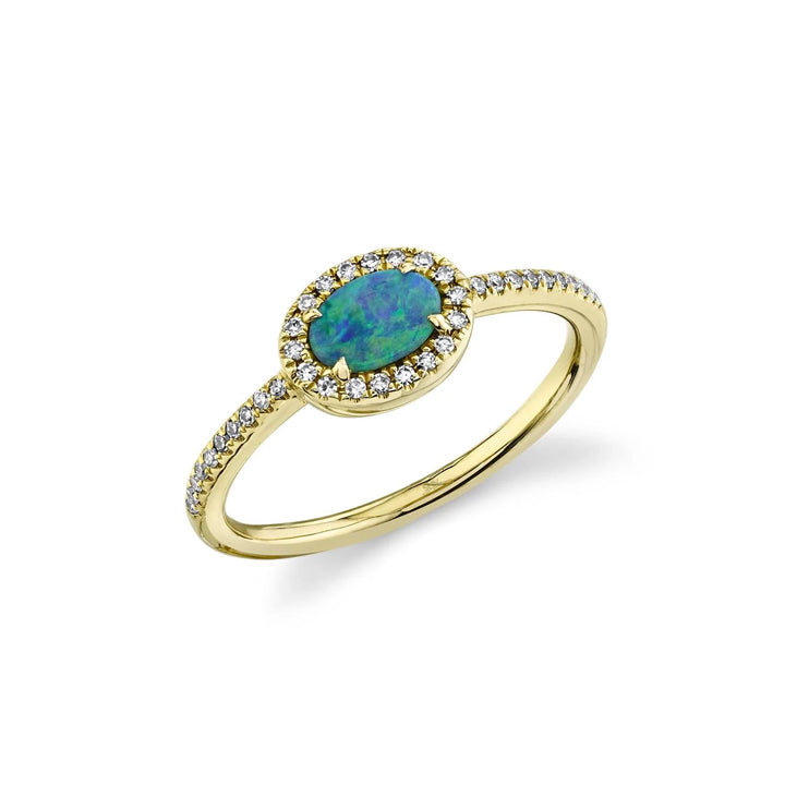 Shy Creation 14K Yellow Gold Diamond & Opal Ring - SC55020753