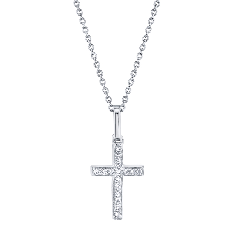 SC22002782AC Kate Collection Diamond Cross Necklace In 14k White Gold